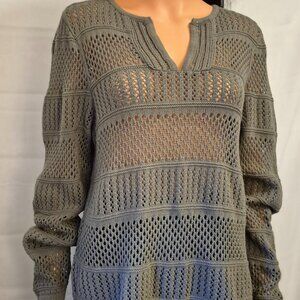 CJ BANKS  pretty knit sweater, Green in size X/ 14W    New With Tags